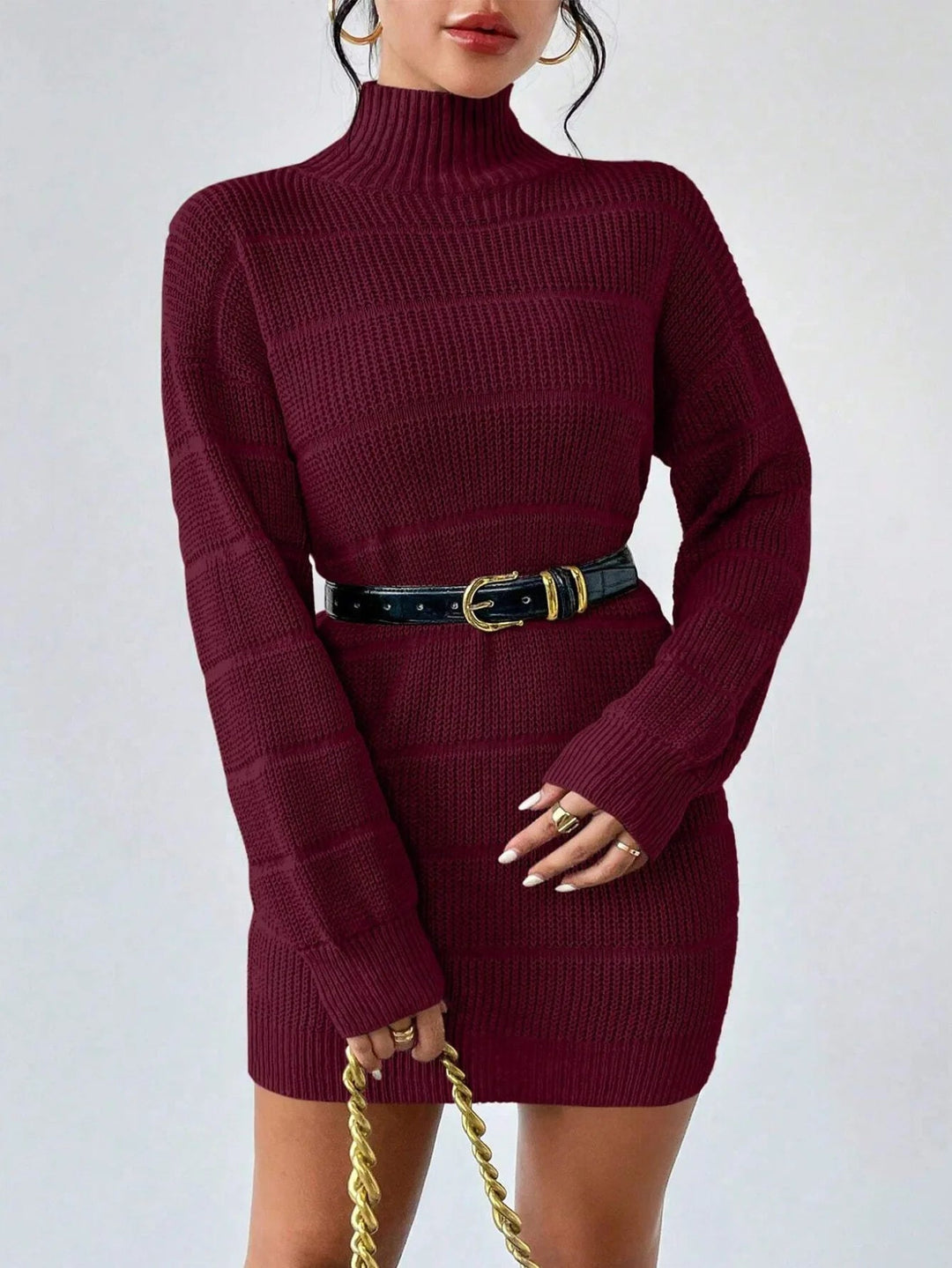 Rollkragen Minikleid