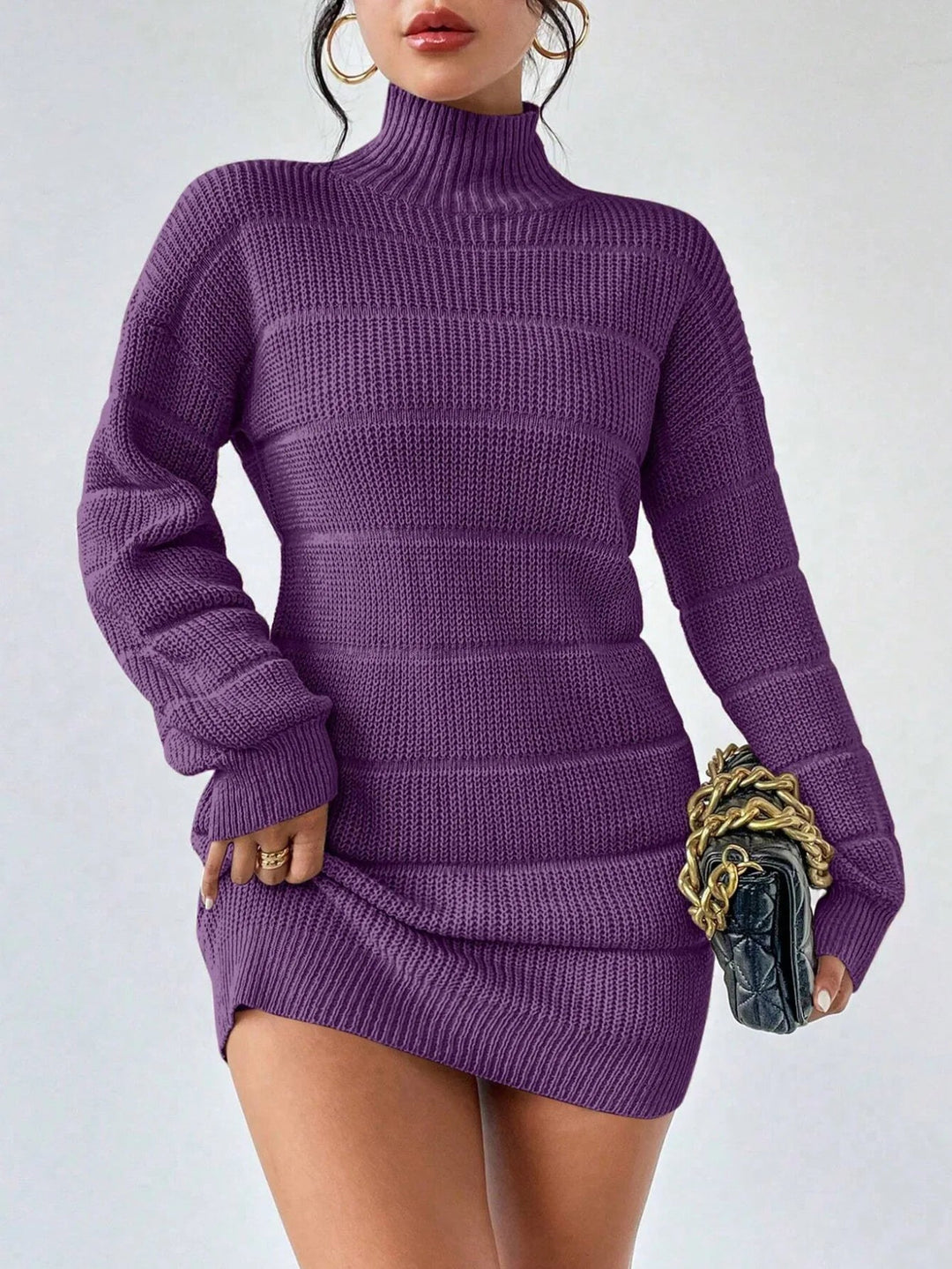 Rollkragen Minikleid