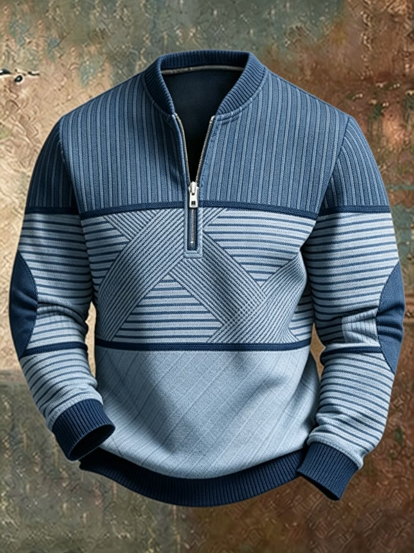 Viktor | Stilvoller Herrenpullover mit halbem Reißverschluss