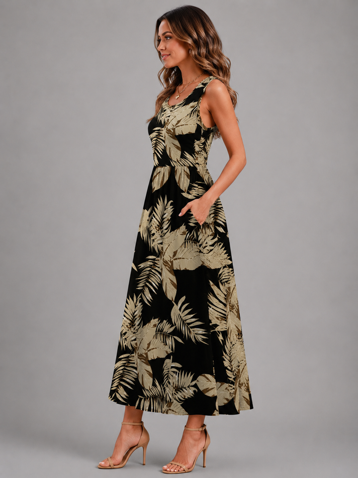 Franziska – Boho-Halterneck Midi-Kleid
