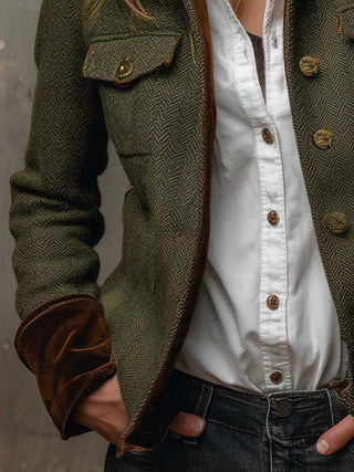 Honorine | Vintage‑Blazer mit kontrastierendem Besatz
