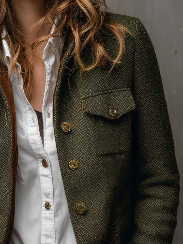 Honorine | Vintage‑Blazer mit kontrastierendem Besatz