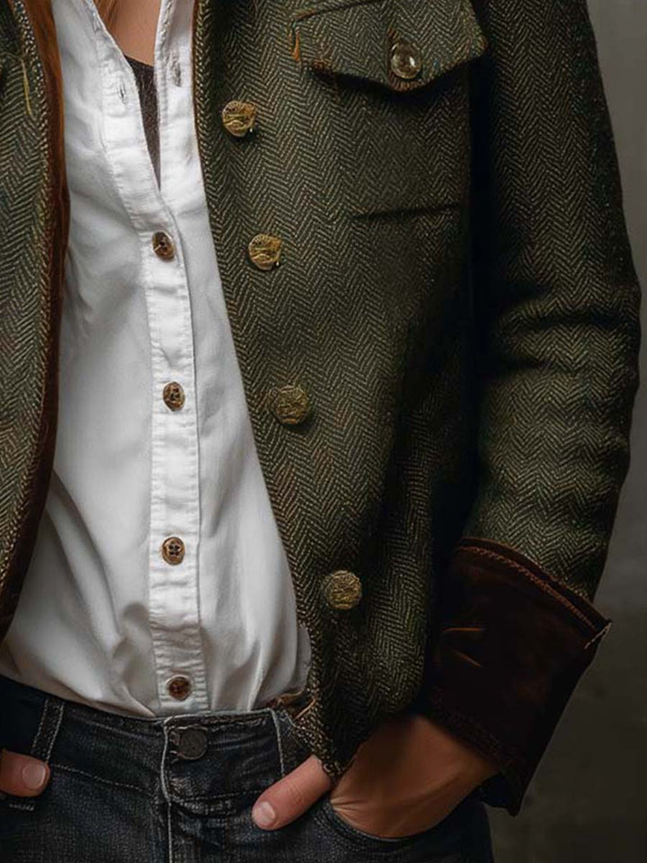 Honorine | Vintage‑Blazer mit kontrastierendem Besatz