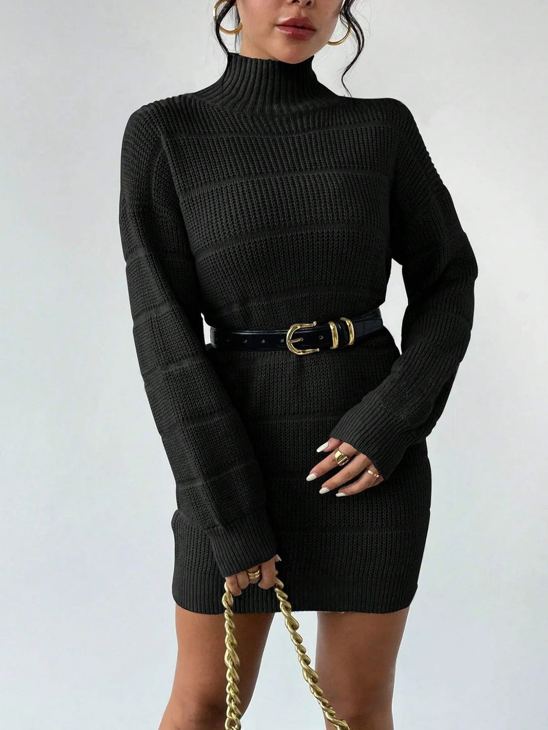 Rollkragen Minikleid