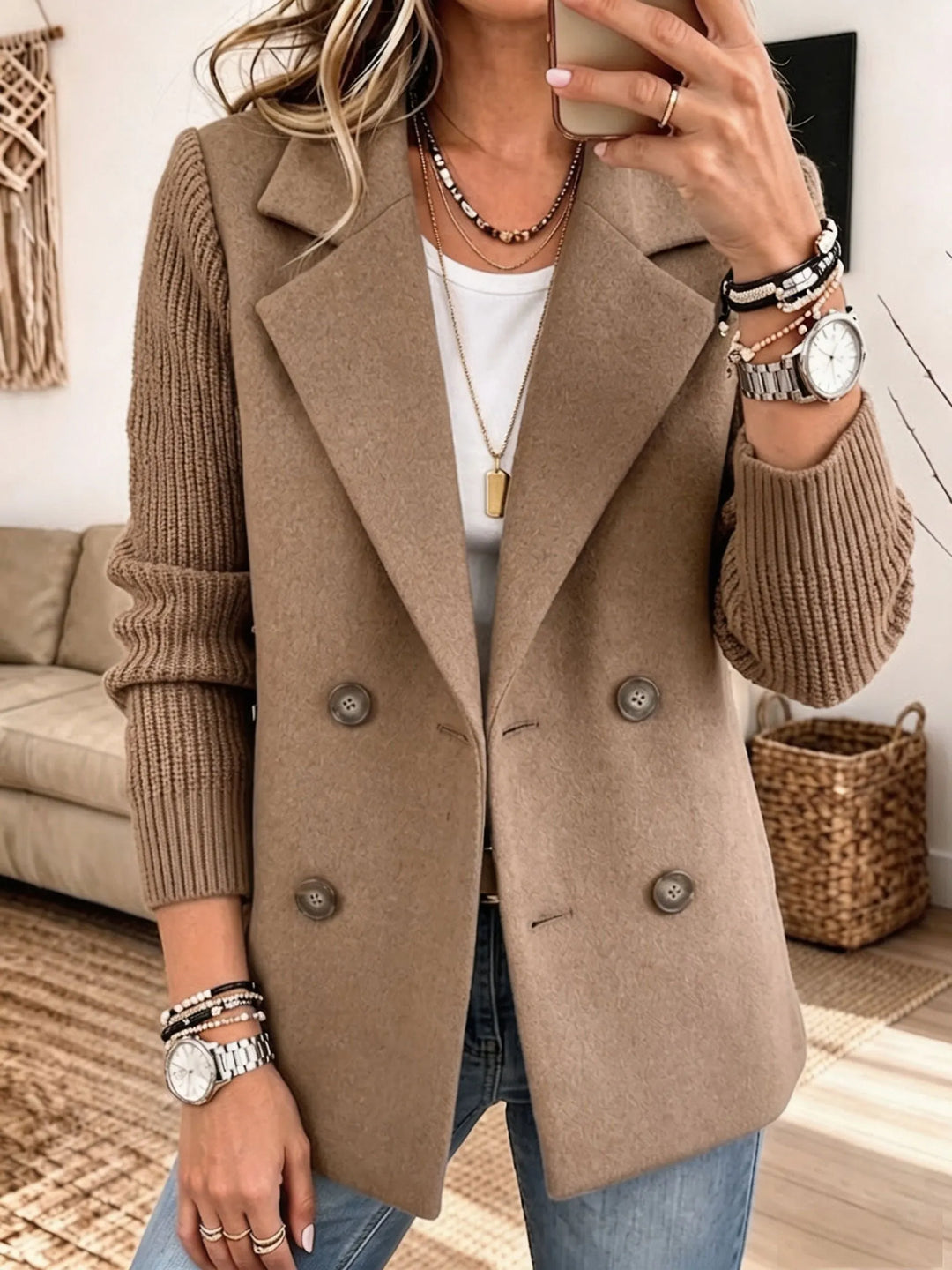 Elegante Jacke mit Strickärmeln