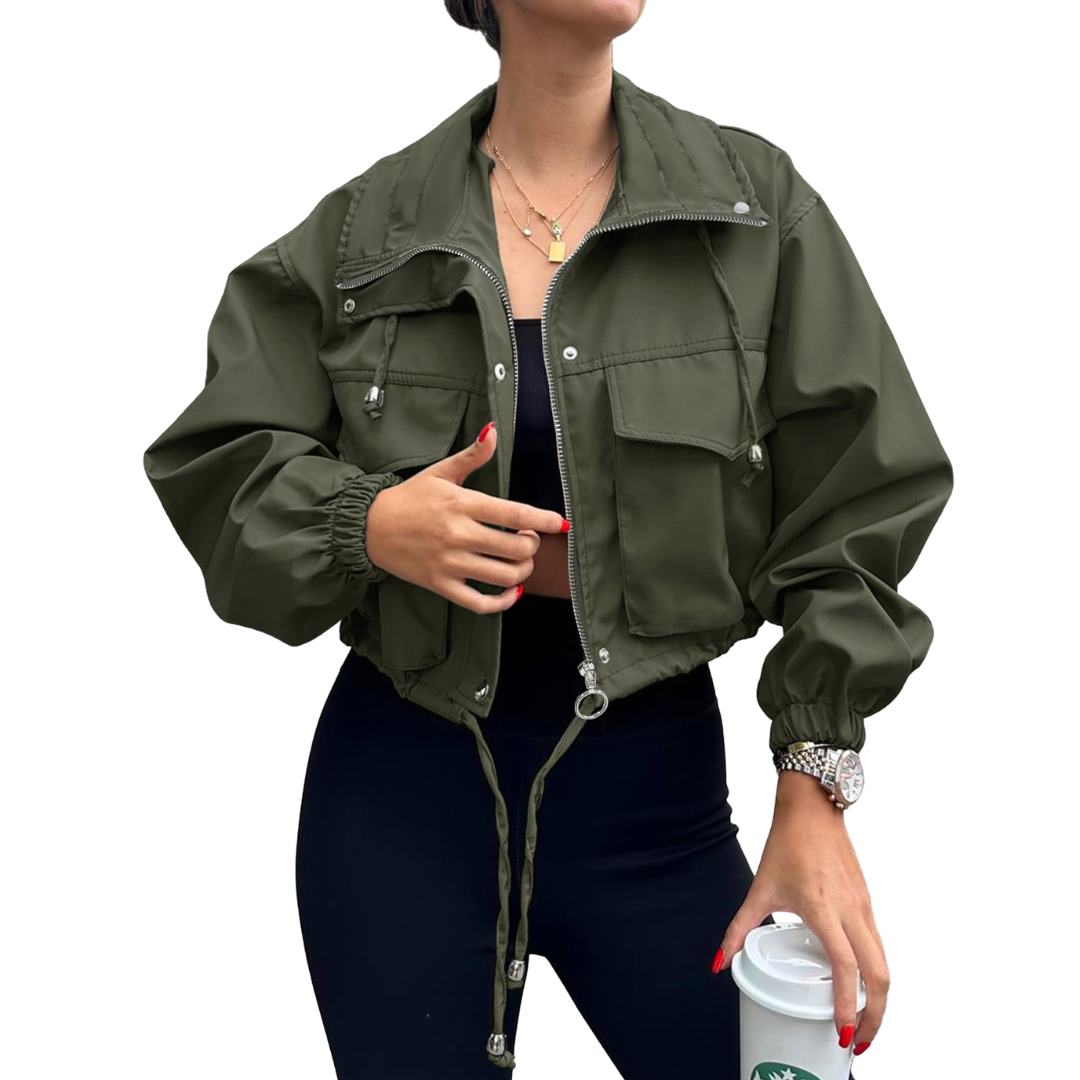 HARTLEY™ – Lässig mit Reißverschluss Cropped-Jacke