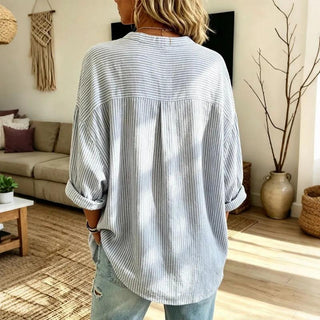 【Lange Ärmel】Lässige Gestreifte Bluse