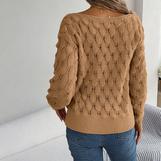 Lässiger Hohlstrickpullover