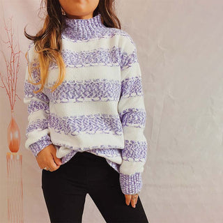 Lässiger Gestreifter Strickpullover