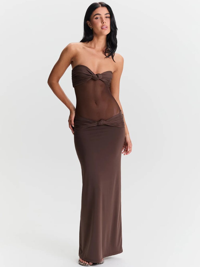 Maxi Schwarz Desire-Kleid