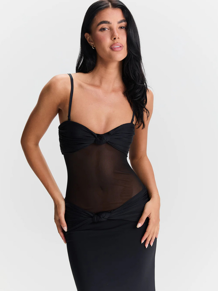 Maxi Schwarz Desire-Kleid