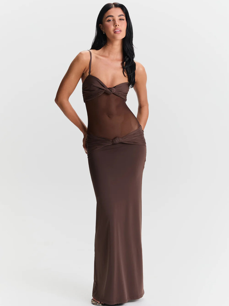 Maxi Schwarz Desire-Kleid