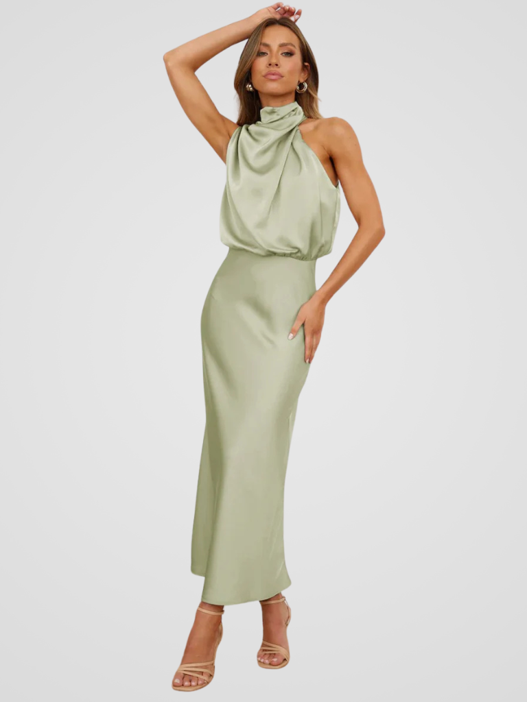 AURA Drapiertes Midikleid