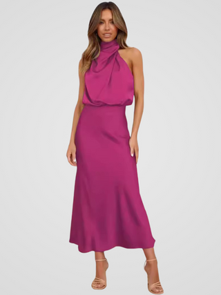 AURA Drapiertes Midikleid