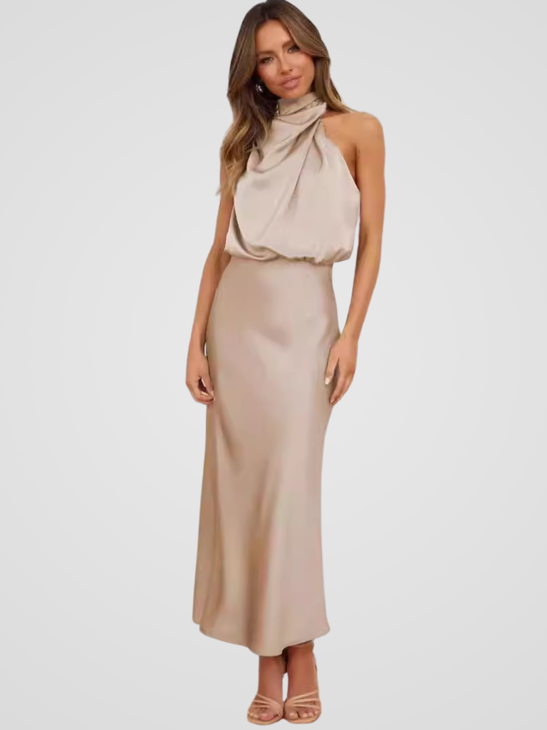 AURA Drapiertes Midikleid