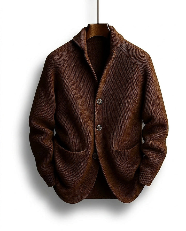 Adrian | Strickjacke mit Schalkragen und Knopfleiste