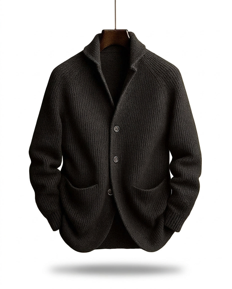 Adrian | Strickjacke mit Schalkragen und Knopfleiste