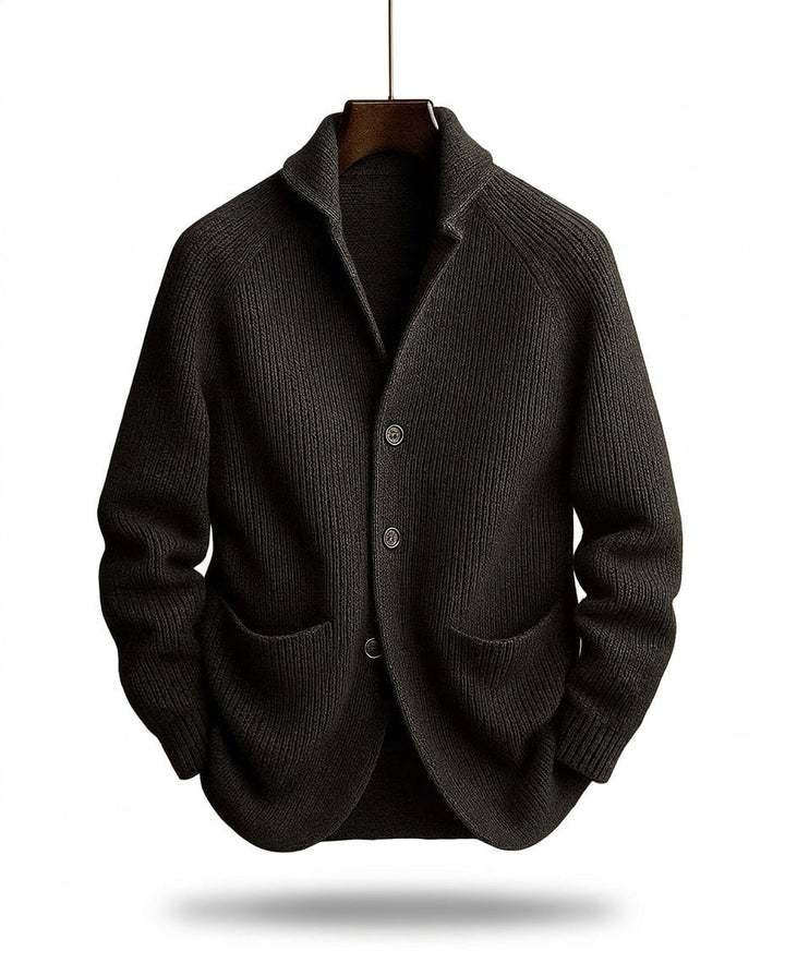 Adrian | Strickjacke mit Schalkragen und Knopfleiste