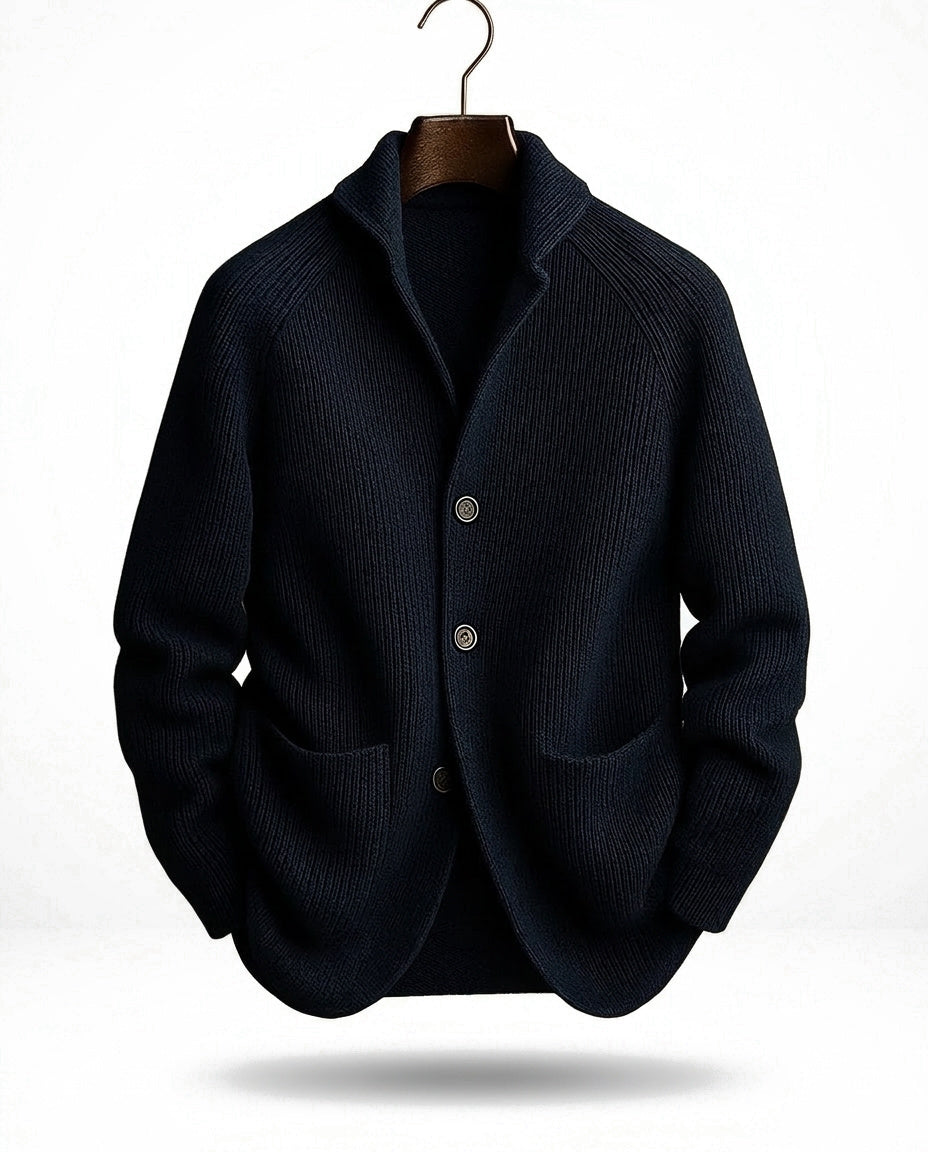 Adrian | Strickjacke mit Schalkragen und Knopfleiste