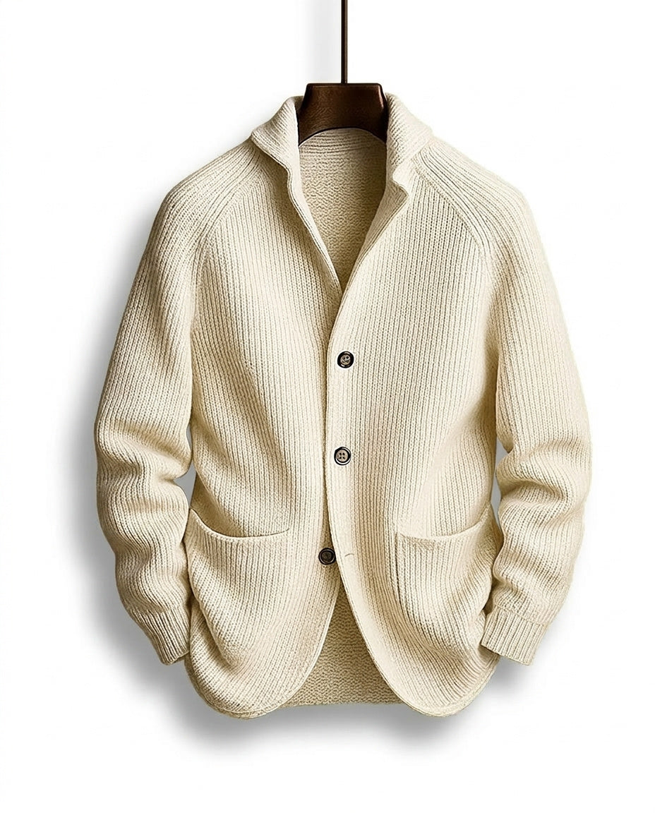 Adrian | Strickjacke mit Schalkragen und Knopfleiste