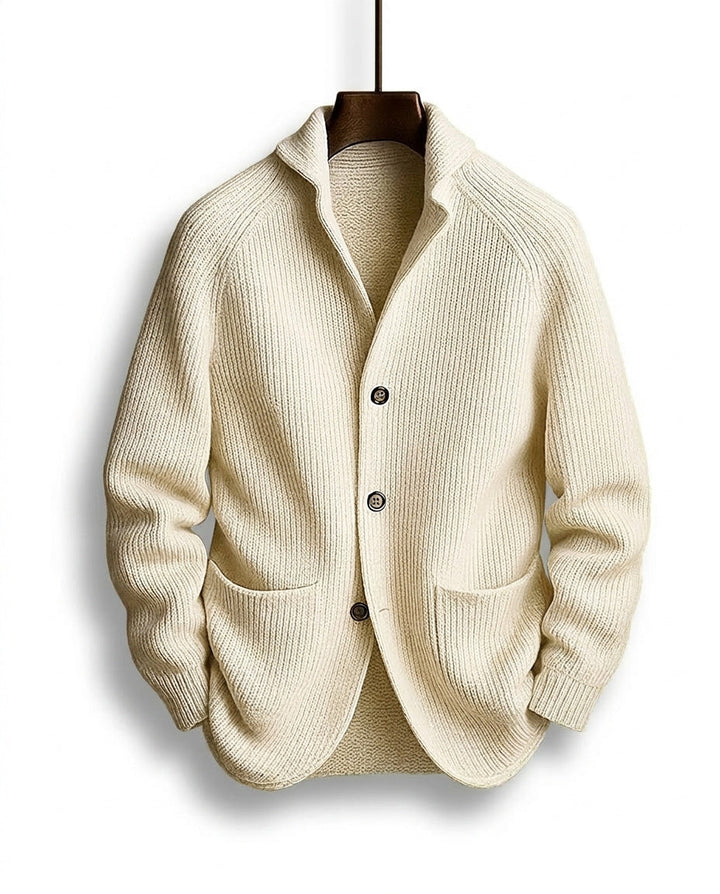 Adrian | Strickjacke mit Schalkragen und Knopfleiste