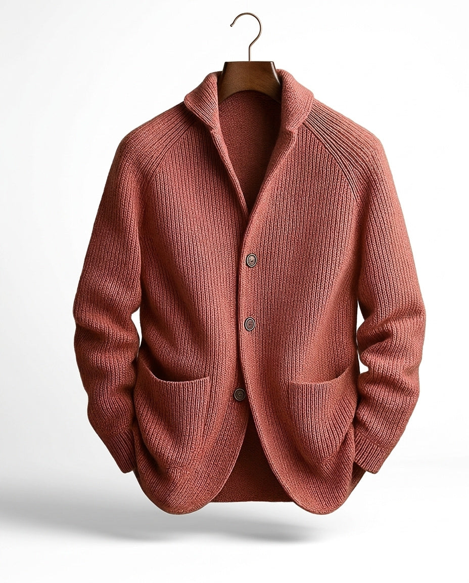 Adrian | Strickjacke mit Schalkragen und Knopfleiste