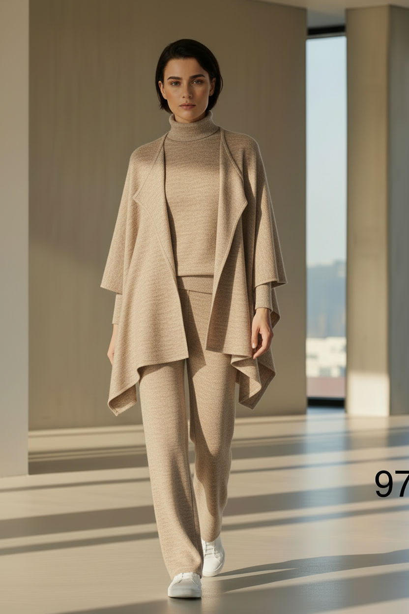 1. Mella™ Merino Lounge-Set – Cardigan, Strickjacke &amp; Hose