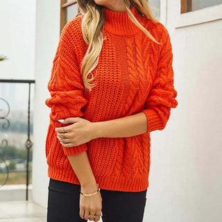 Lässiger Pullover Mit Zopfmuster