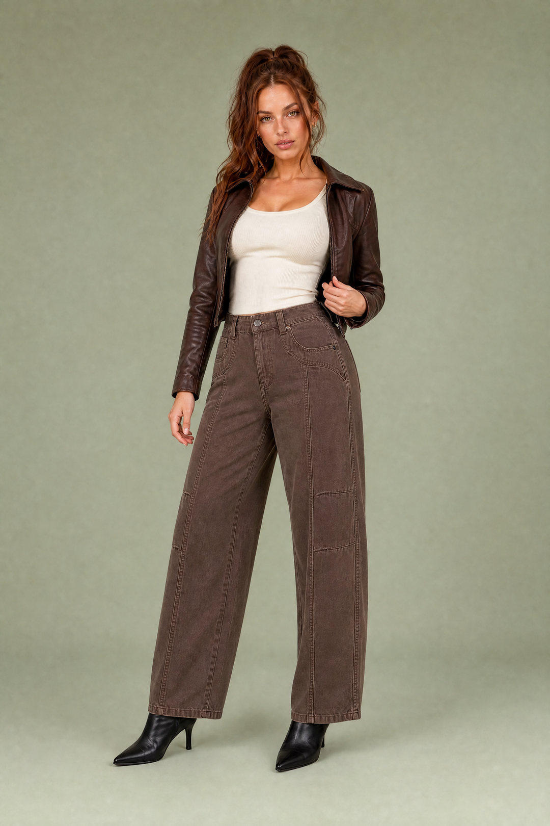 Weite Cargo-Hose mit mittelhoher Taille