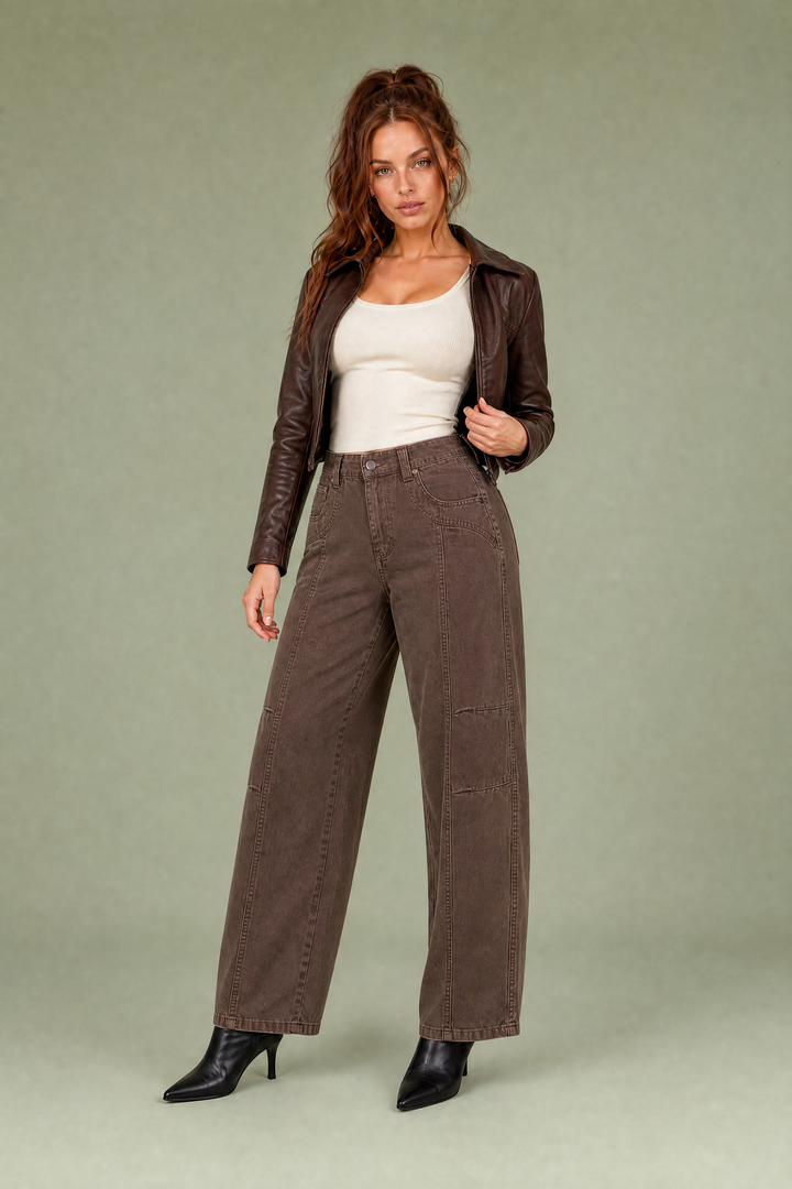 Weite Cargo-Hose mit mittelhoher Taille