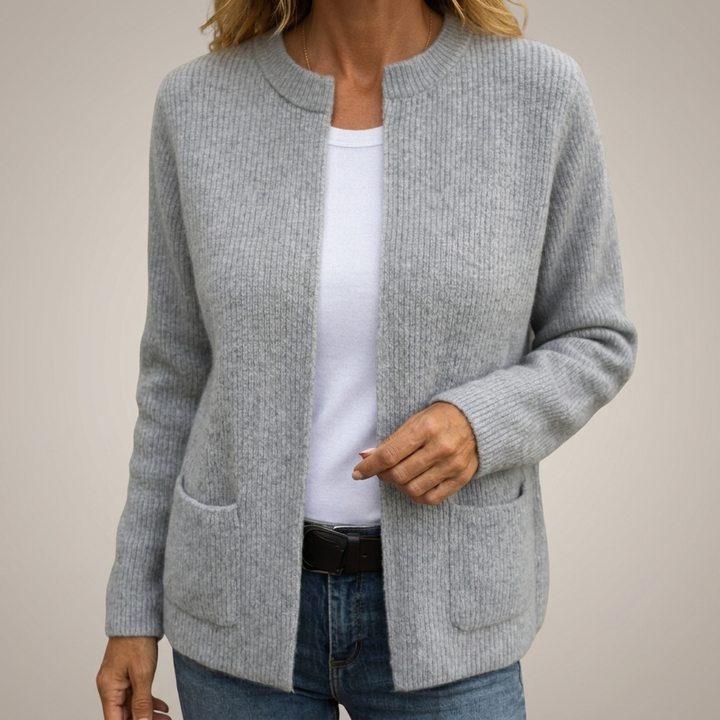 Liv | Warmes Strick-Gilet mit Reißverschluss und Taschen