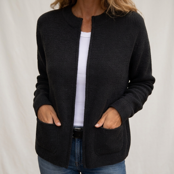 Liv | Warmes Strick-Gilet mit Reißverschluss und Taschen