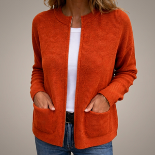 Liv | Warmes Strick-Gilet mit Reißverschluss und Taschen