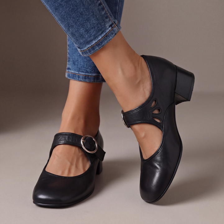 Véronique | Leder‑Riemchenpumps