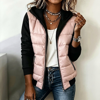 Celina | Damenjacke mit Kapuze, gefüttert, im Color-Block-Stil