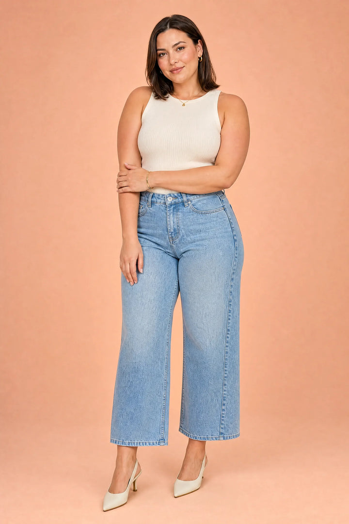 Weite Jeans mit mittelhoher Taille