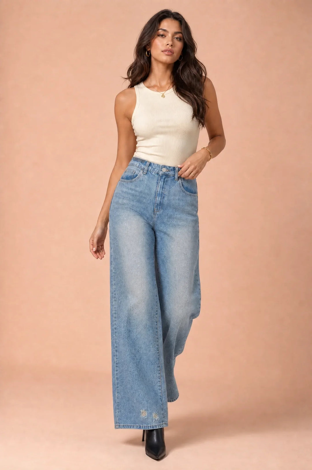 Hellblaue, lässige Jeans