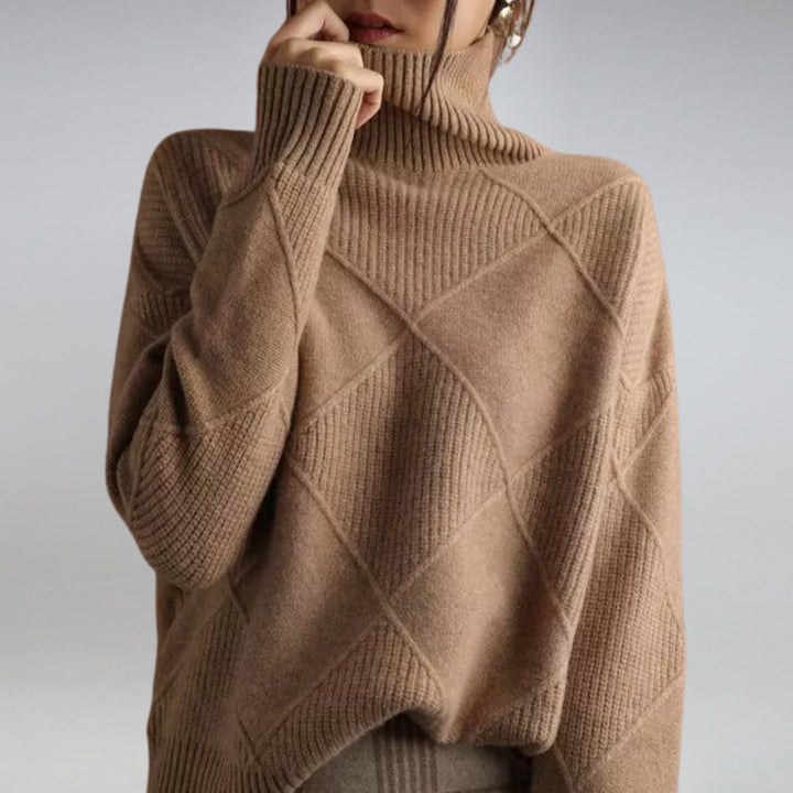 Linda™ – Luxuriös Damen Kaschmir Rollkragenpullover für Wärme &amp; Eleganz