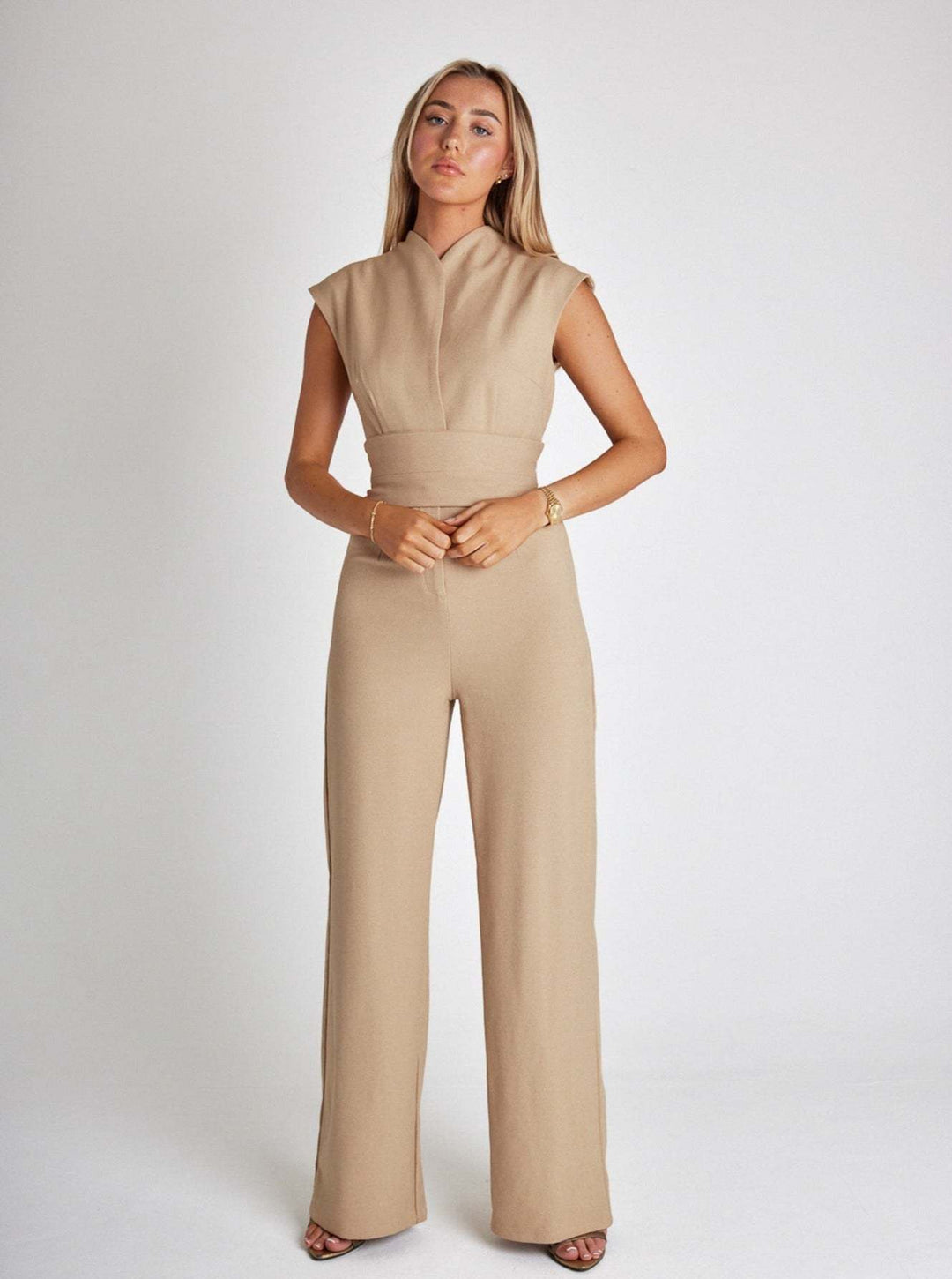 Nova™ Ärmelloser Damen-Jumpsuit mit weitem Bein