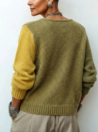 Asymmetrischer Pullover mit Kunstvollen FarbFarbblöcke