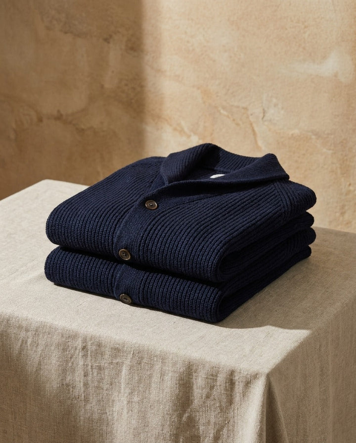 Adrian | Strickjacke mit Schalkragen und Knopfleiste